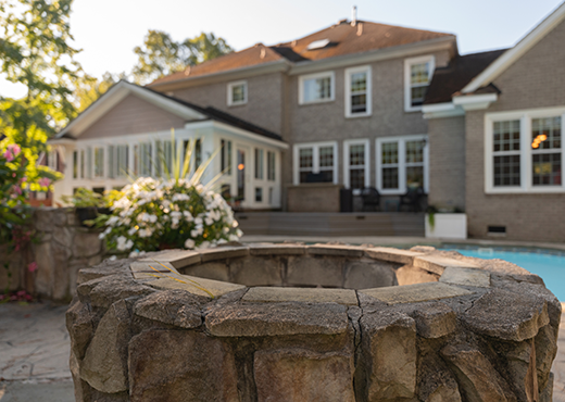 Firepit in the back of the house.