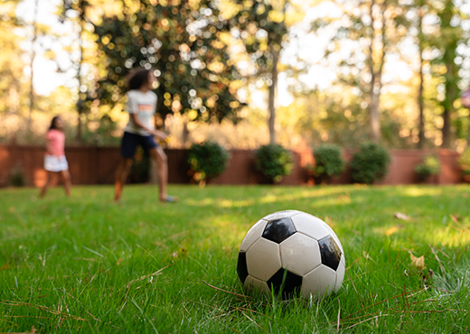 Soccer ball in the outdoors.