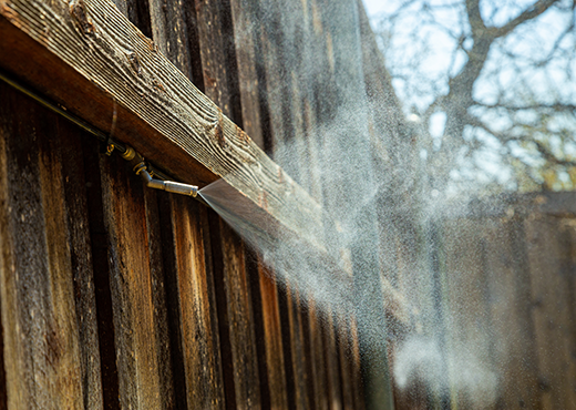 Misting system on the fence.