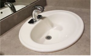 White bathroom sink.